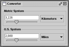 Converter of distances between US and metric.